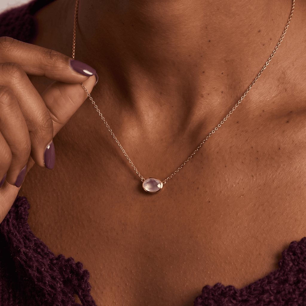 Rose Quartz Necklace - Skin-Touch