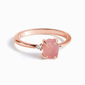 Fine Rose Quartz Lab Diamond Ring - Petite Allure