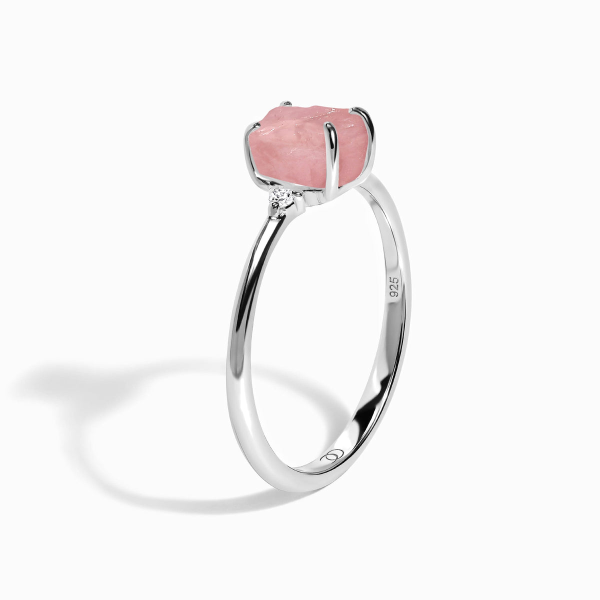 Fine Rose Quartz Lab Diamond Ring - Petite Allure