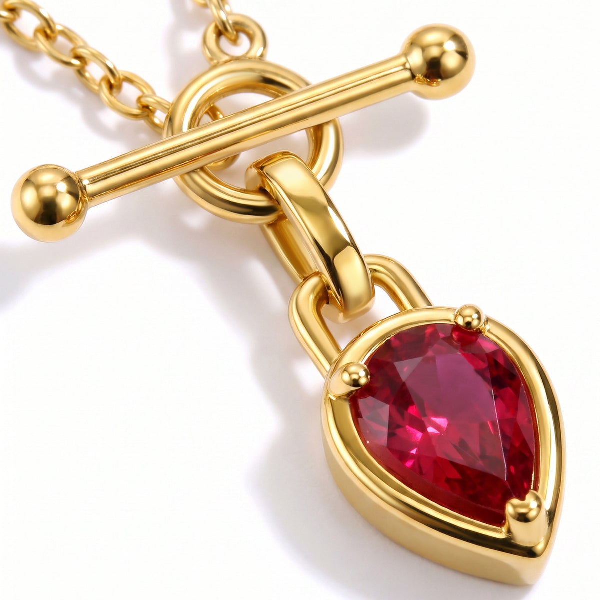 Ruby Talis T-Lock Necklace - July Birthstone