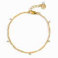 White Zircon Anklet - Flowing