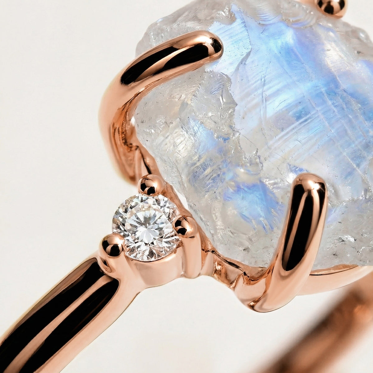 Moonstone Diamond Ring - Raw Allure