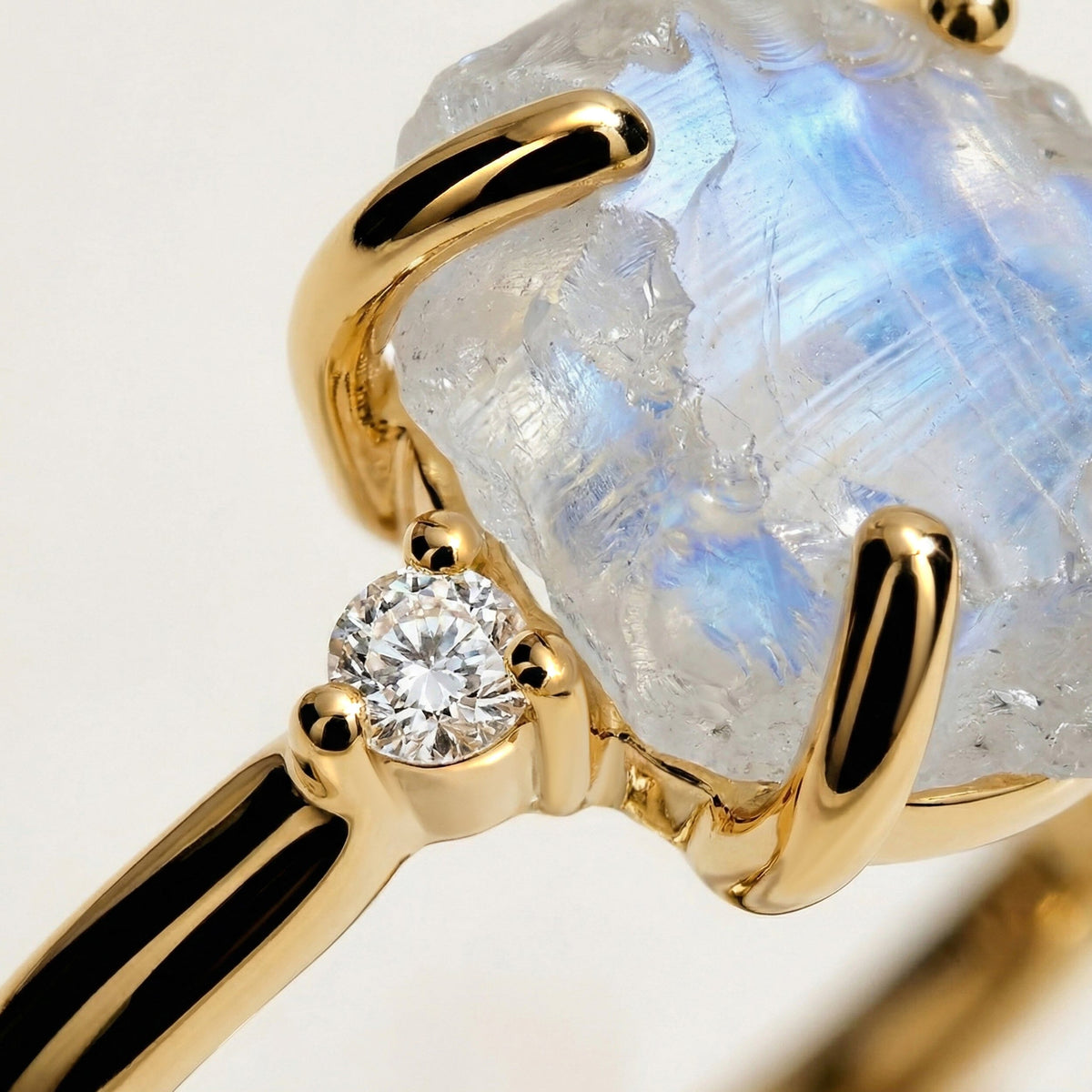 Moonstone Diamond Ring - Raw Allure