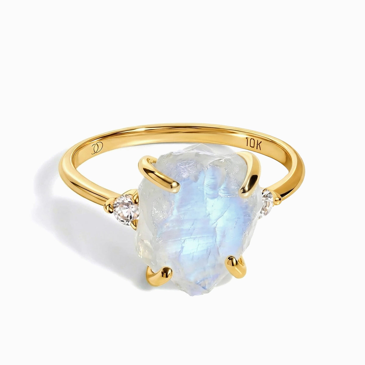 Moonstone Lab Diamond Ring - Raw Allure