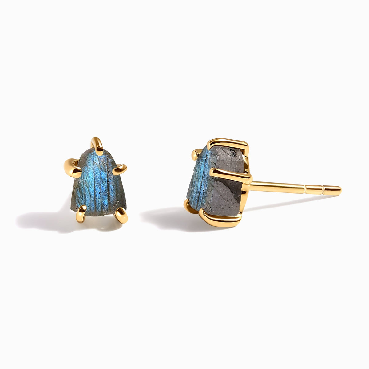 Raw Crystal Earrings - Celestial Labradorite