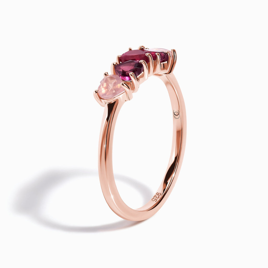 Rose Quartz Rhodolotite Garnet Crush & Starry Rings