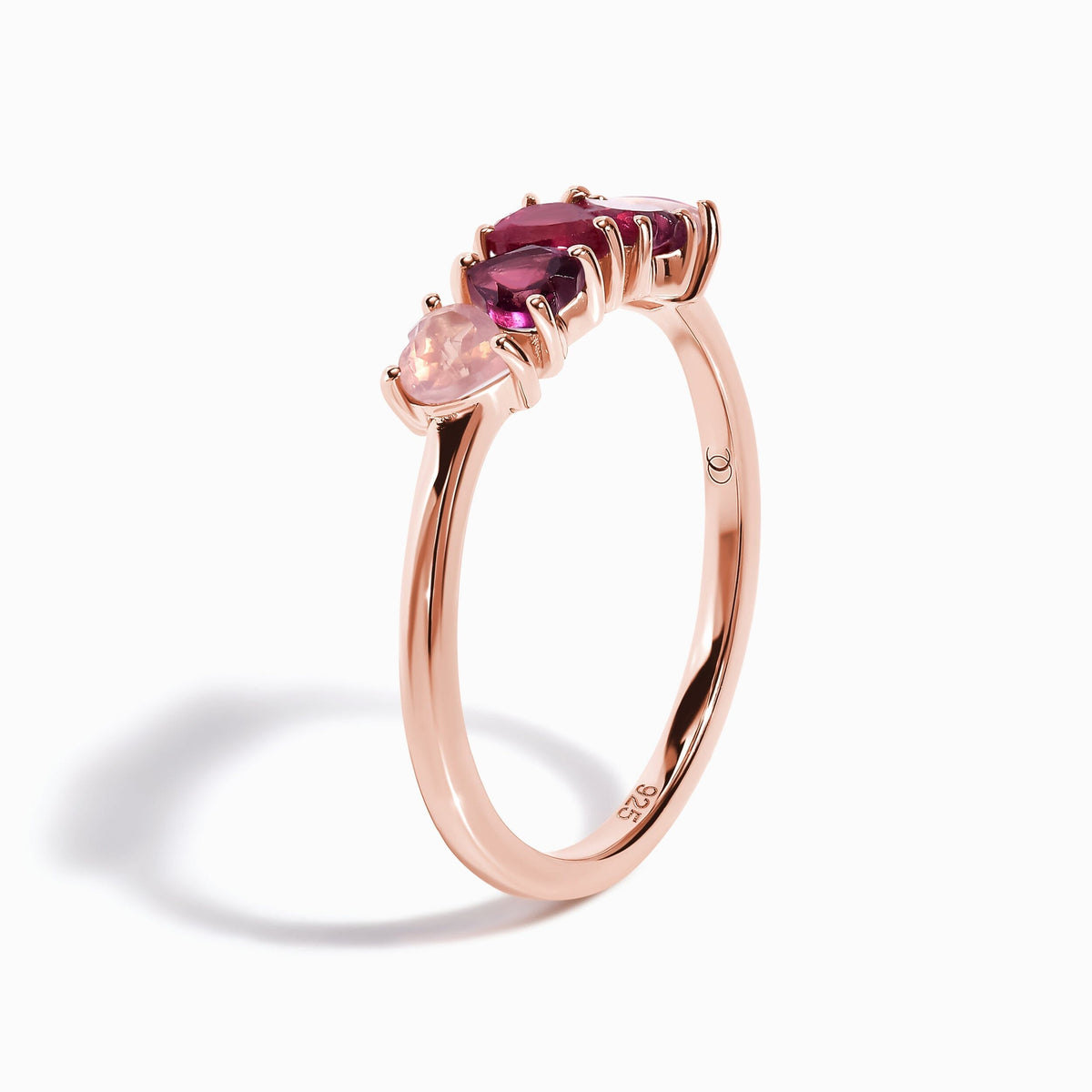 Rose Quartz Rhodolotite Garnet Crush & Starry Rings
