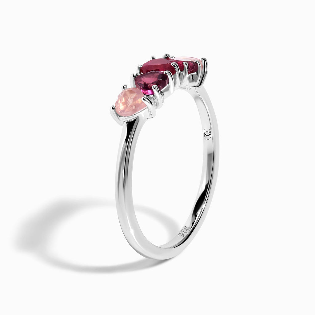 Rose Quartz Rhodolotite Garnet Crush & Starry Rings