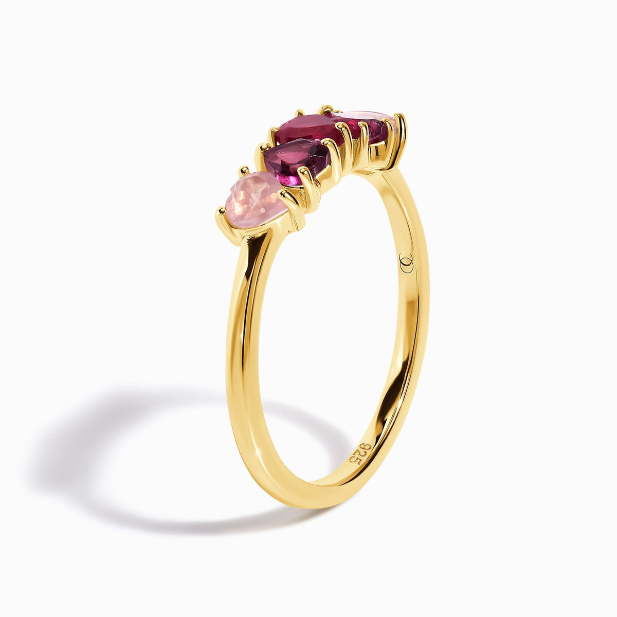 Rose Quartz Rhodolotite Garnet Crush & Starry Rings