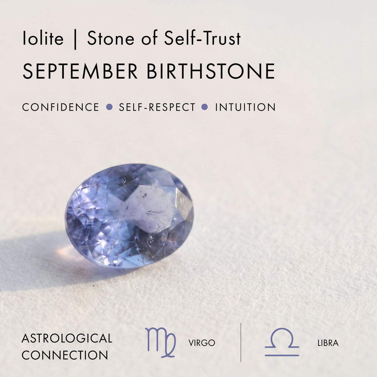 Iolite Earrings - Bonny Hoops - September Birthstone
