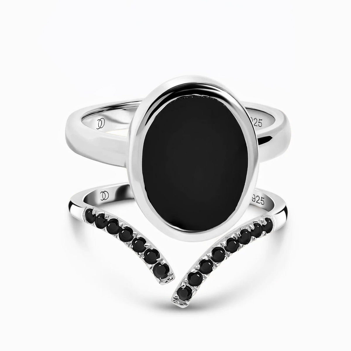 Black Onyx Enfolded & Infinite Rings