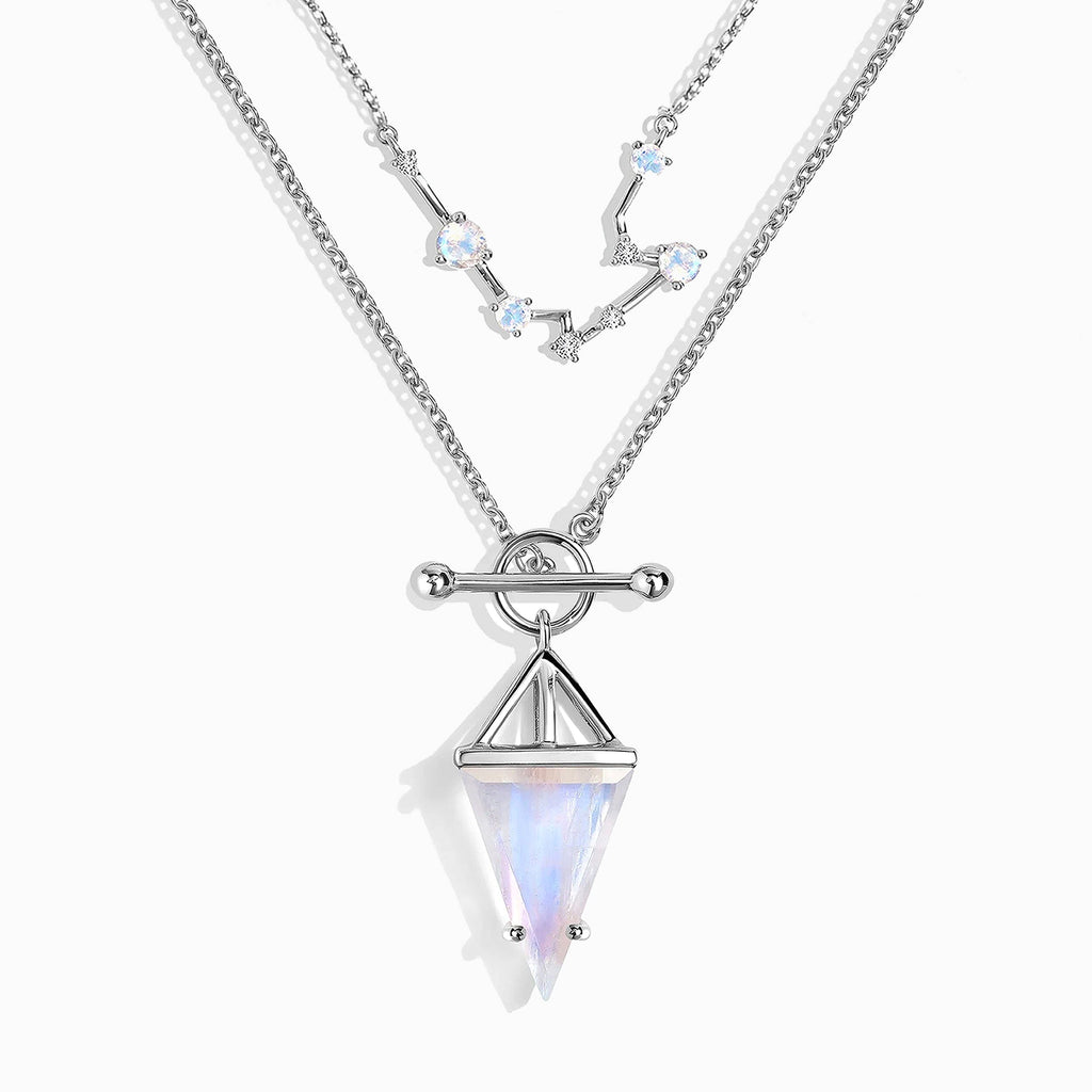 Moonstone Aquarius Zodiac Constellation & Heroine Necklaces