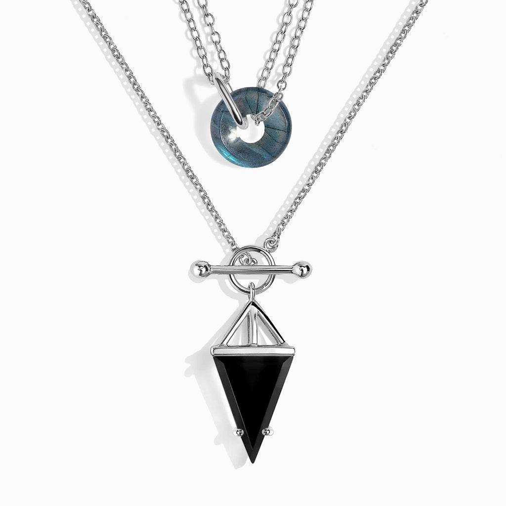 Labradorite Ora & Black Obsidian Heroine Necklaces
