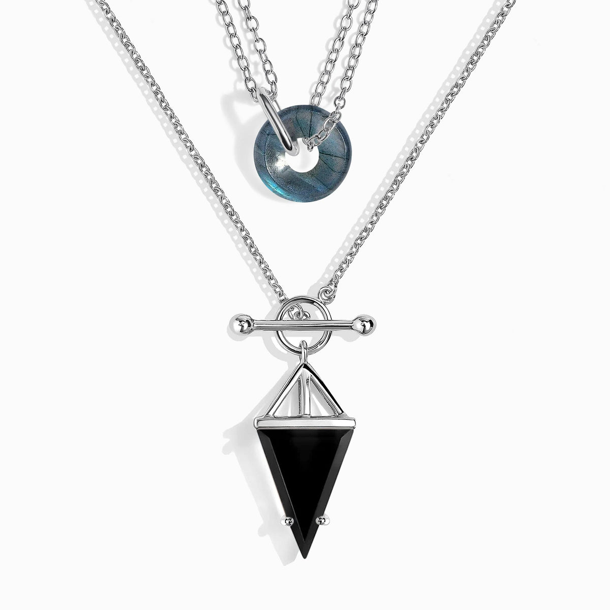 Labradorite Ora & Black Obsidian Heroine Necklaces