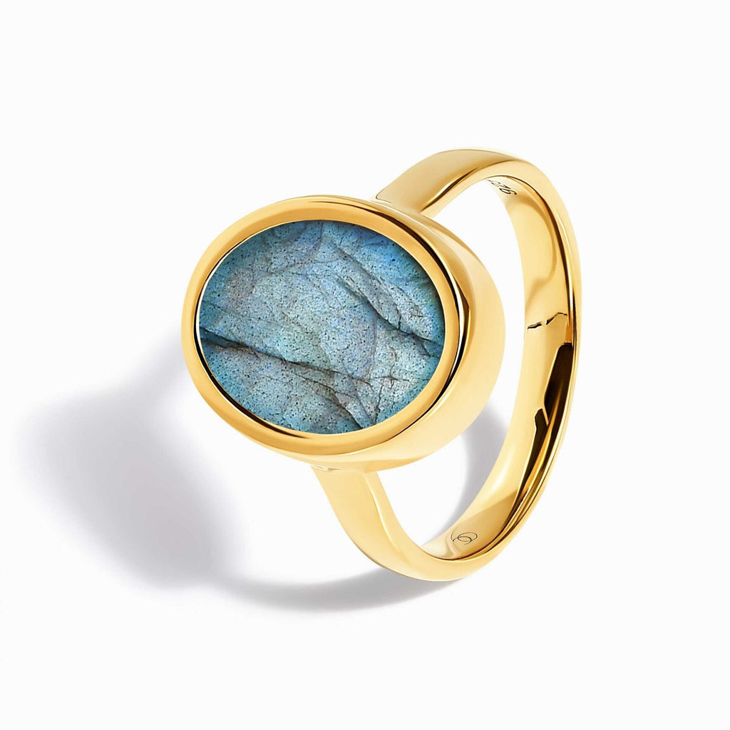 Enfolded Labradorite & Waves Rings