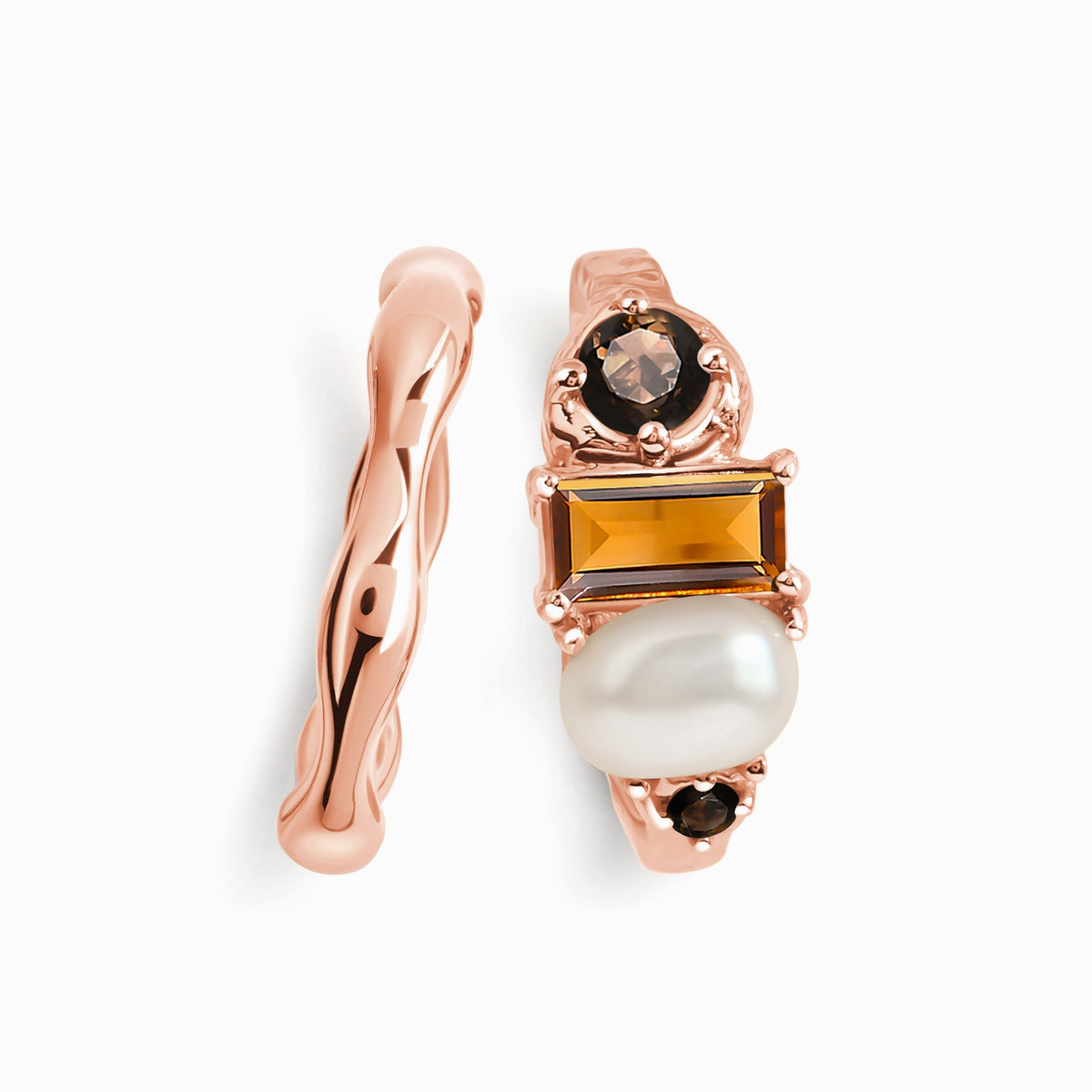 Citrine Pearl Treasure & Magma Ring