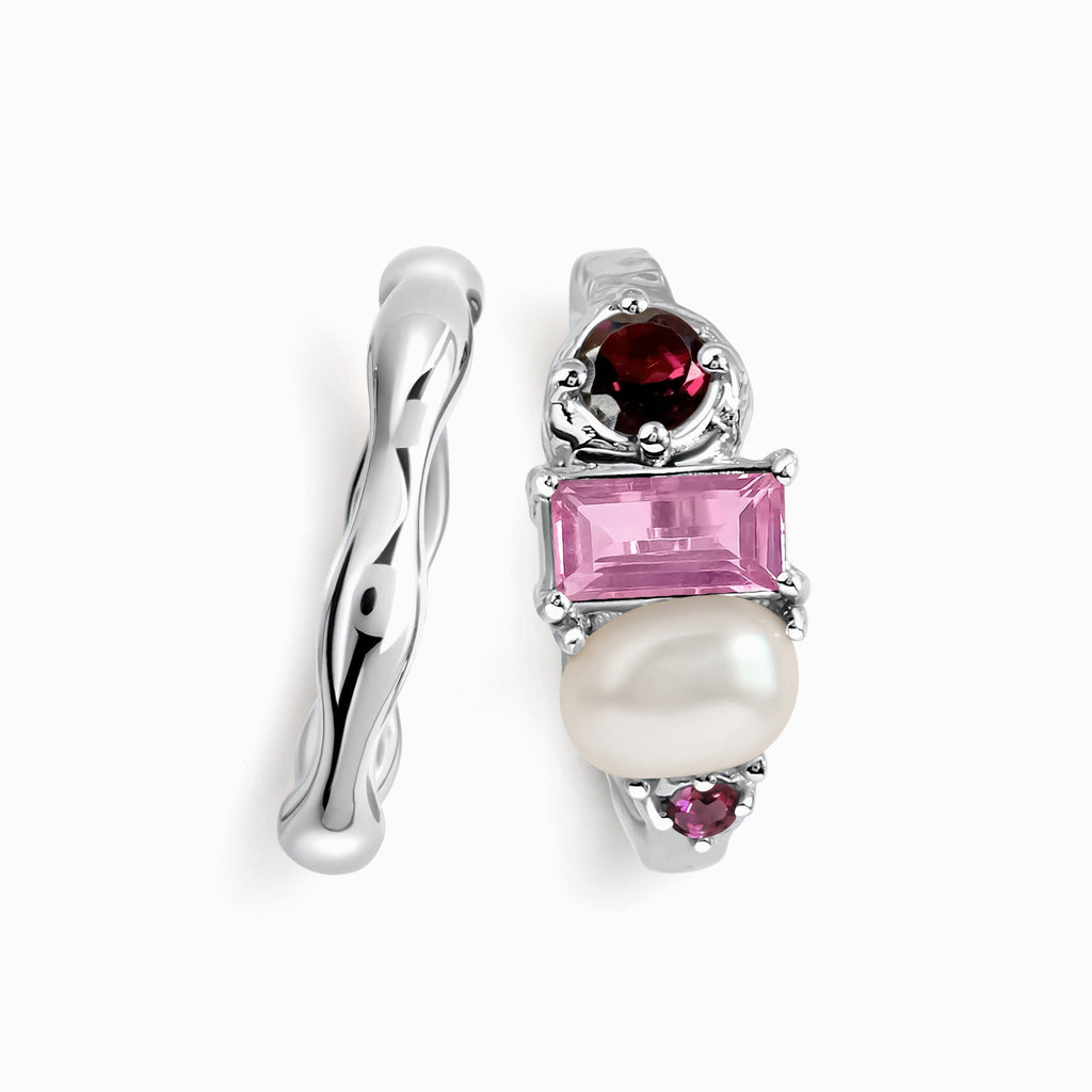 Garnet Pearl Treasure & Magma Rings