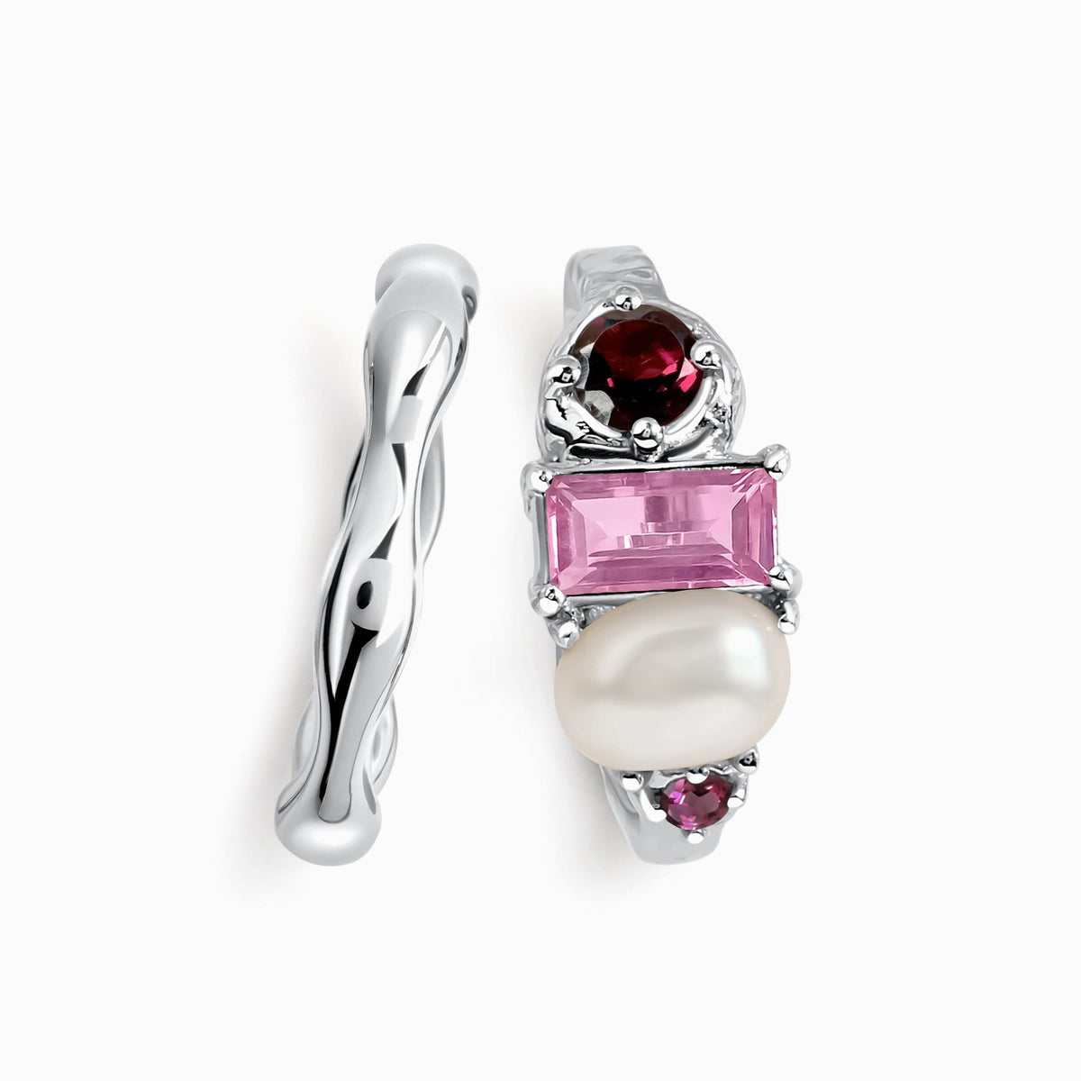 Garnet Pearl Treasure & Magma Rings