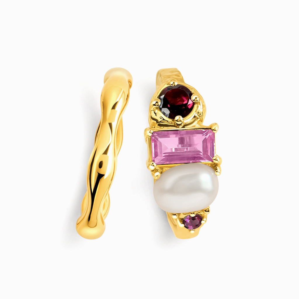 Garnet Pearl Treasure & Magma Rings