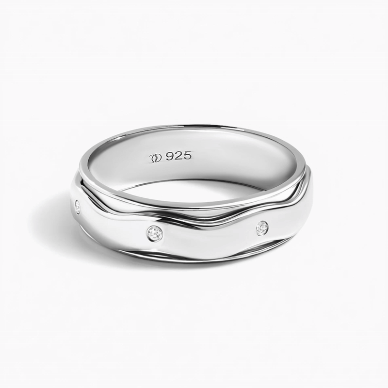 White Zircon Fidget Ring - Spinning Clarity