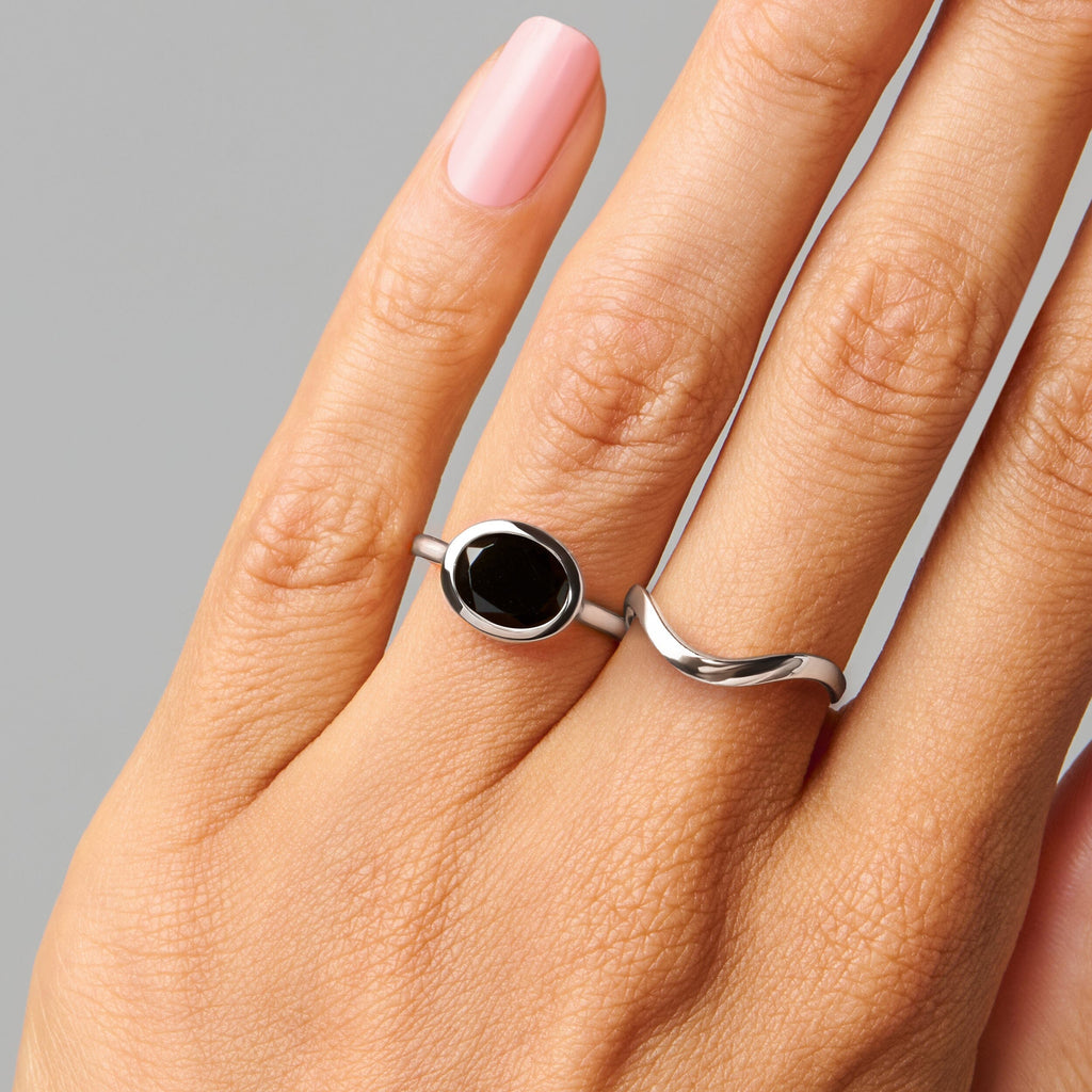 Black Obsidian Skin-Touch & Waves Rings