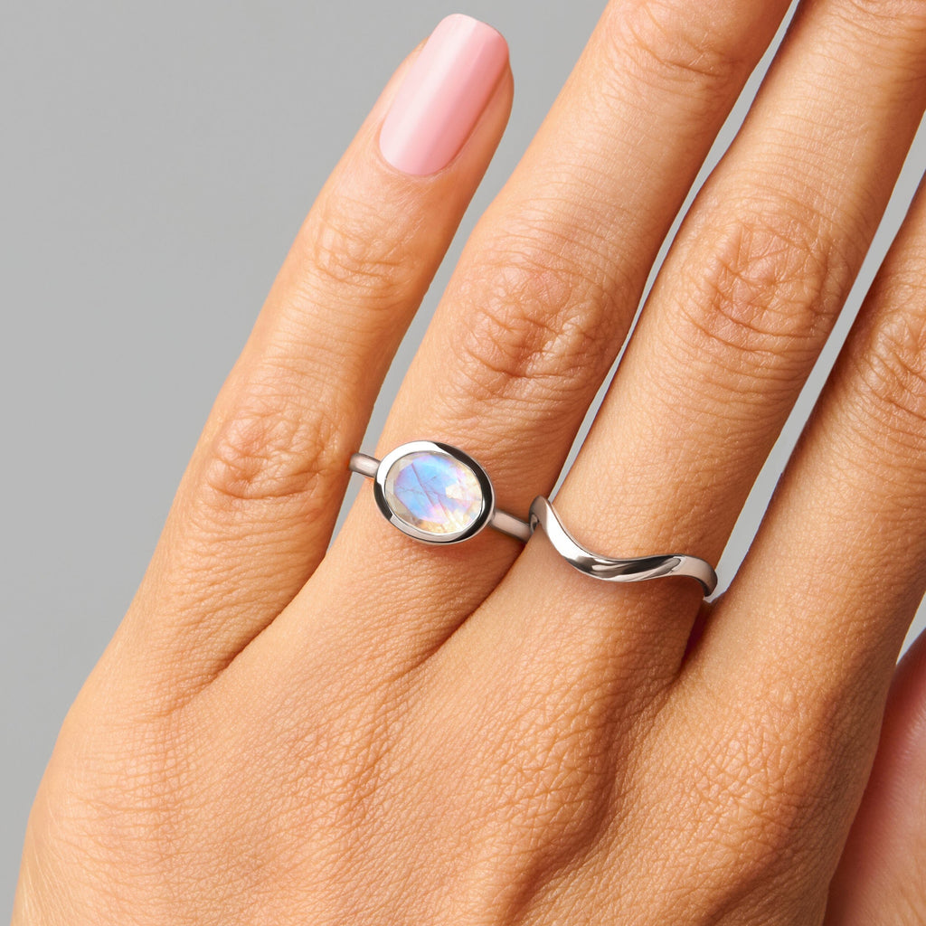 Moonstone Skin-Touch & Waves Rings