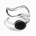 Black Obsidian Skin-Touch & Waves Rings