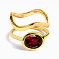 Garnet Skin-Touch & Waves Rings