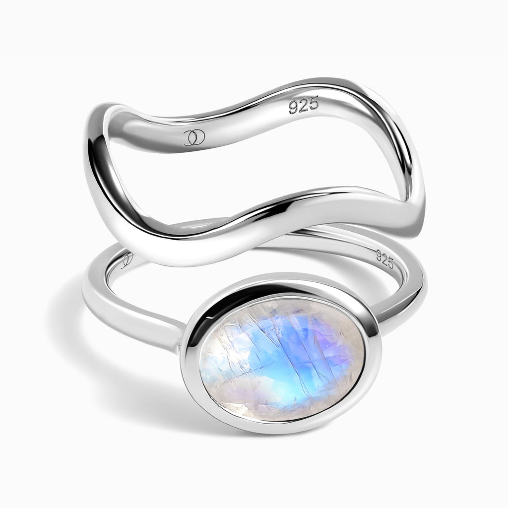 Moonstone Skin-Touch & Waves Rings