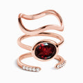 Garnet Skin-Touch & Twinkling & Waves Rings