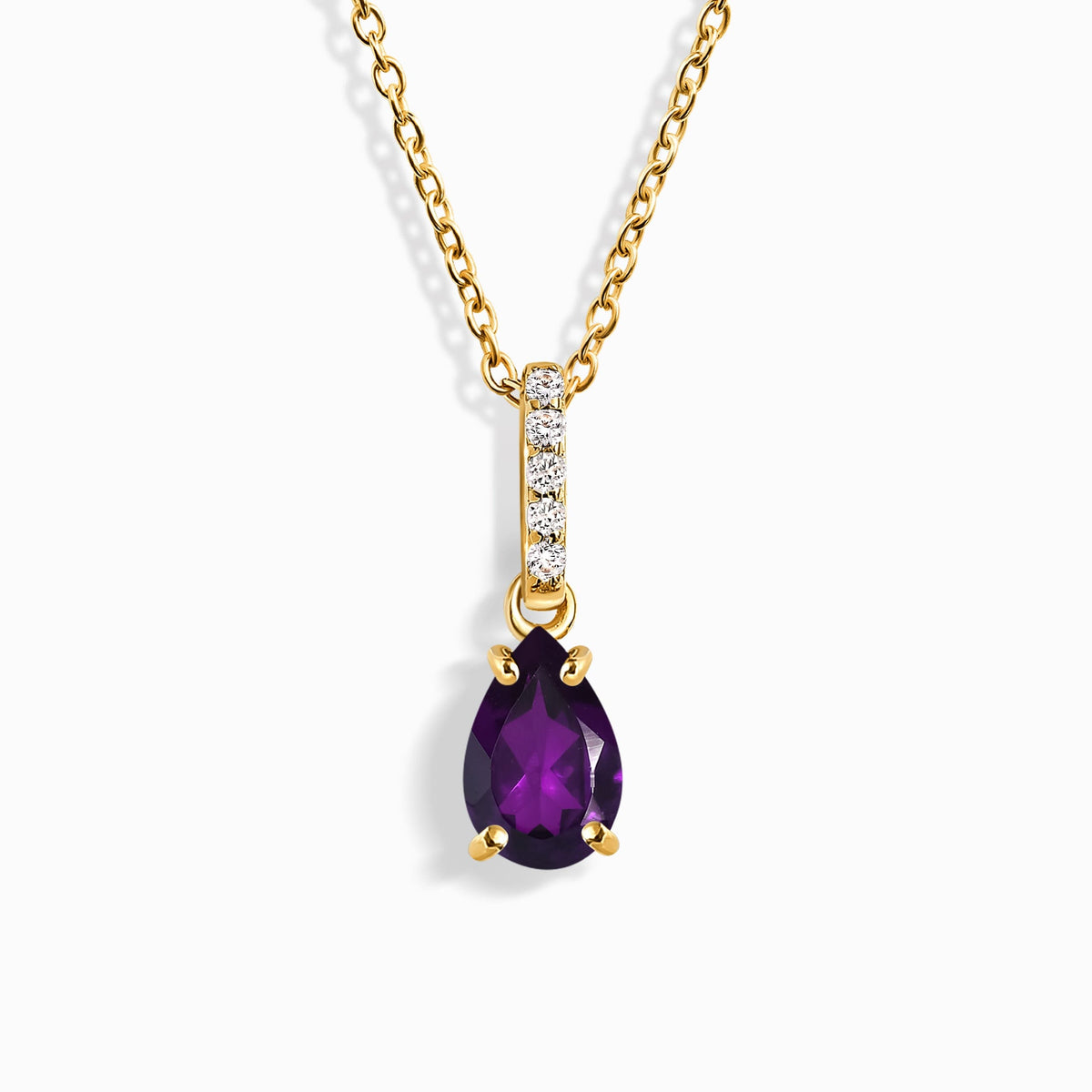 Fine Amethyst Lab Diamond Necklace Sway - February Birthstone