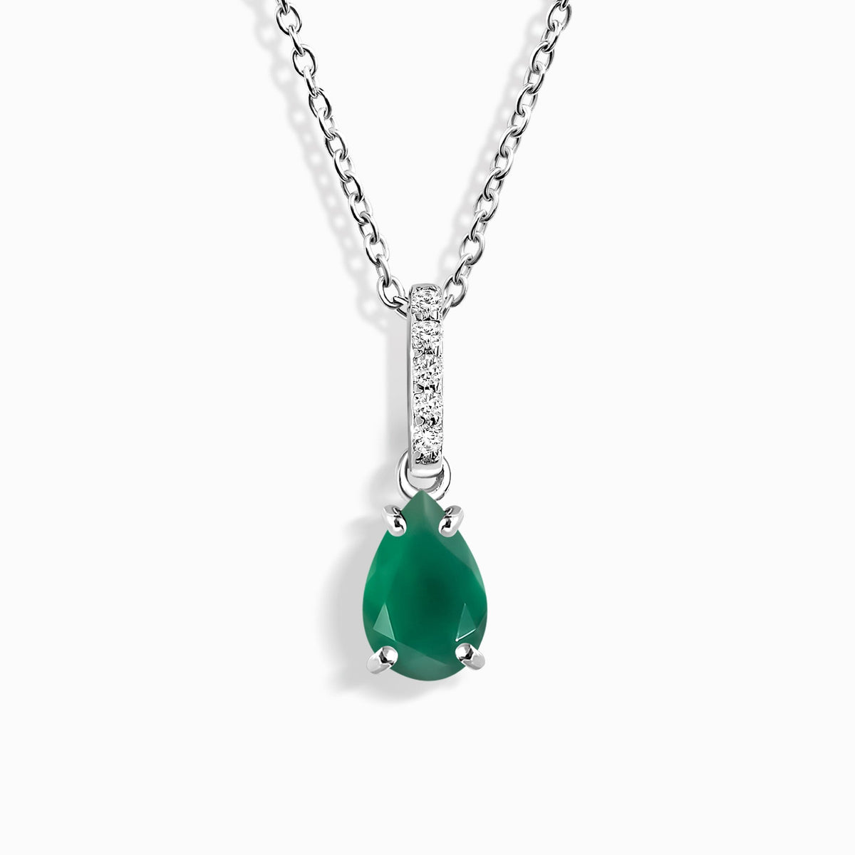 Green Onyx Necklace Sway - May Birthstone