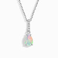 Fine Opal Lab Diamond Necklace Sway - October Birthstone