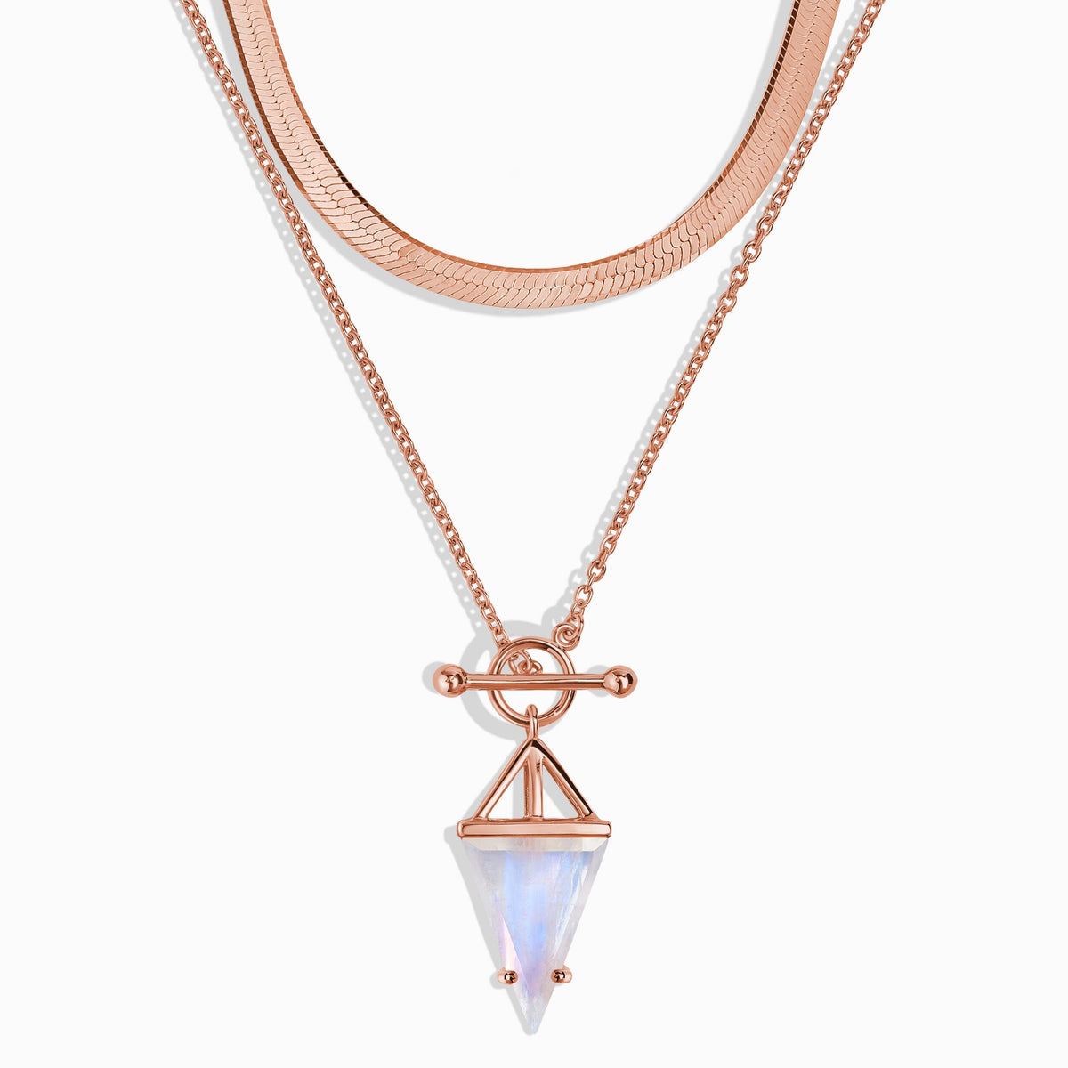 Moonstone Heroine & Herringbone Necklaces