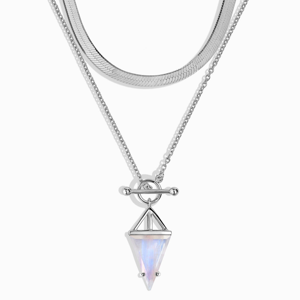 Moonstone Heroine & Herringbone Necklaces