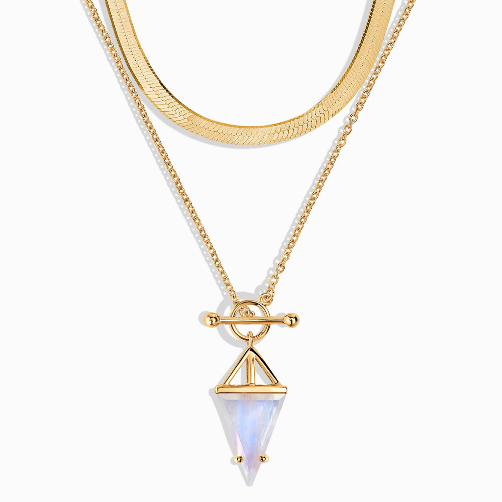 Moonstone Heroine & Herringbone Necklaces