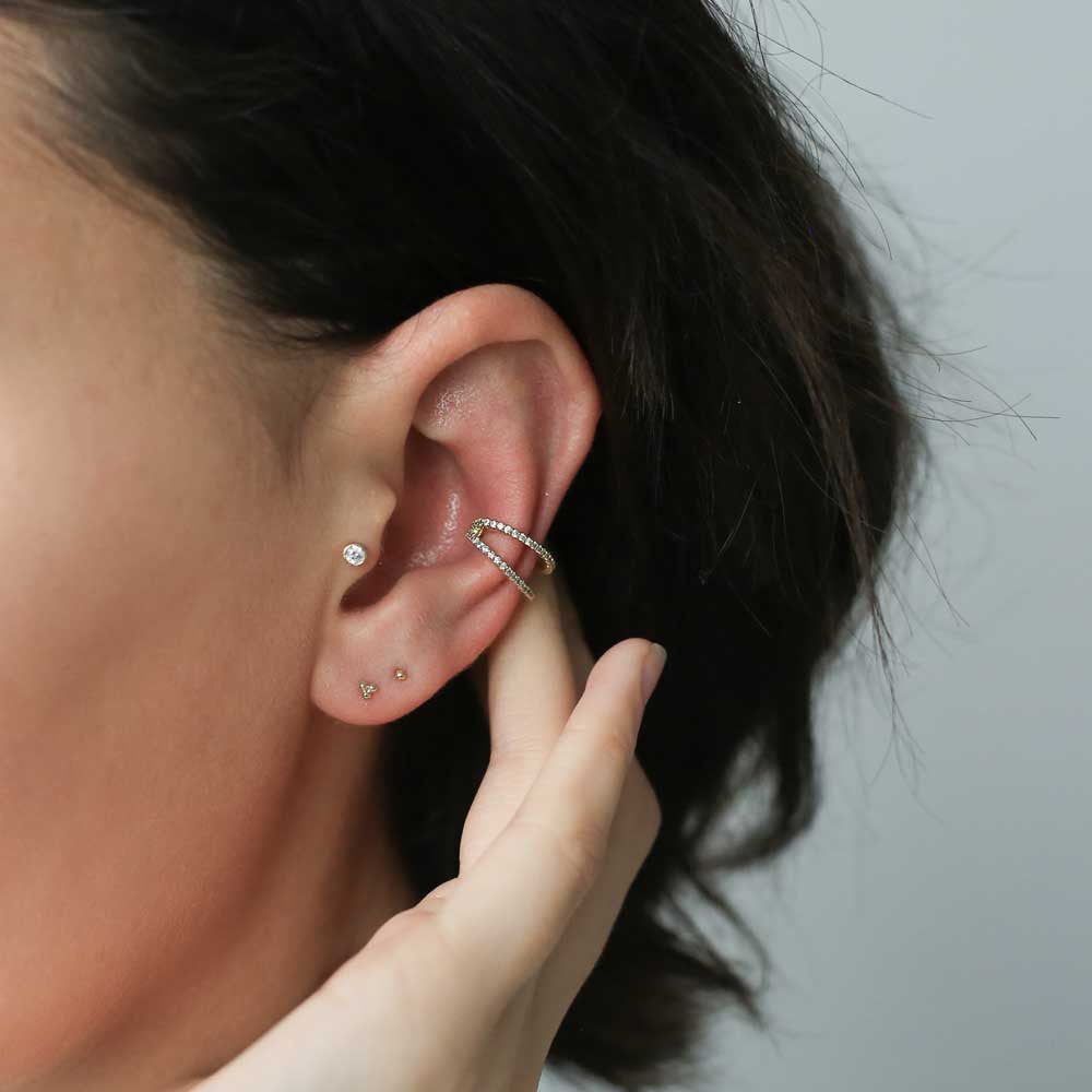 Trinity Studs in 14k Gold