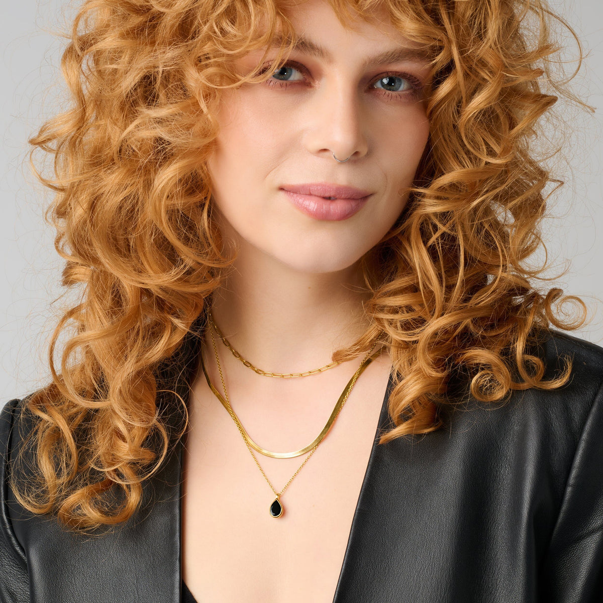 Black Obsidian Hidden Heart Necklace & Herringbone Chain