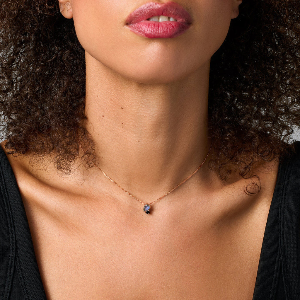 Labradorite & Black Obsidian - Toi Et Moi Necklace