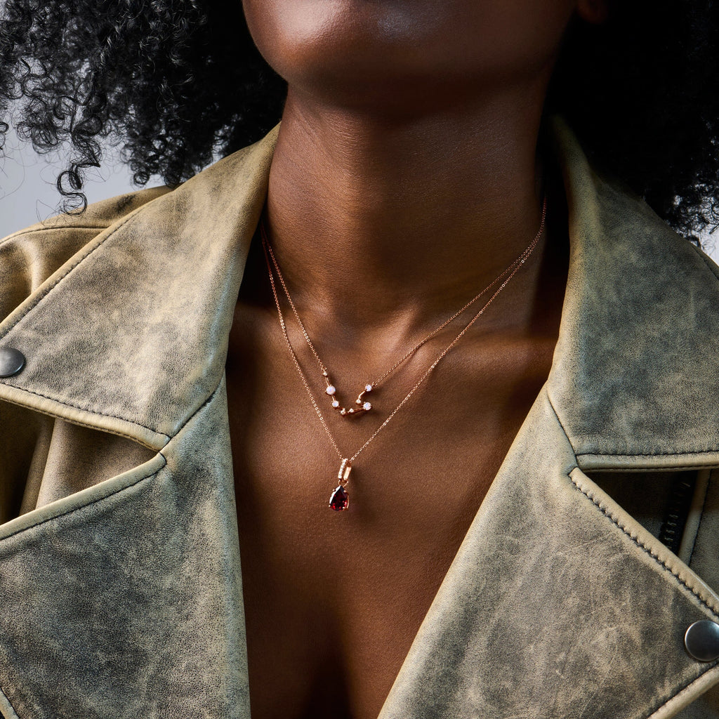 Moonstone Necklace - Aquarius Zodiac Constellation