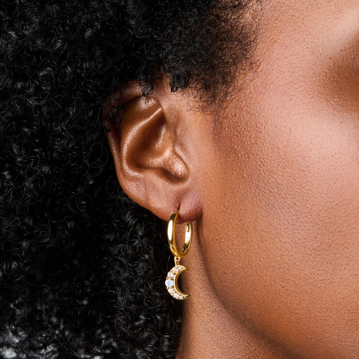 Moonstone Earrings - Celestial Being Hoops