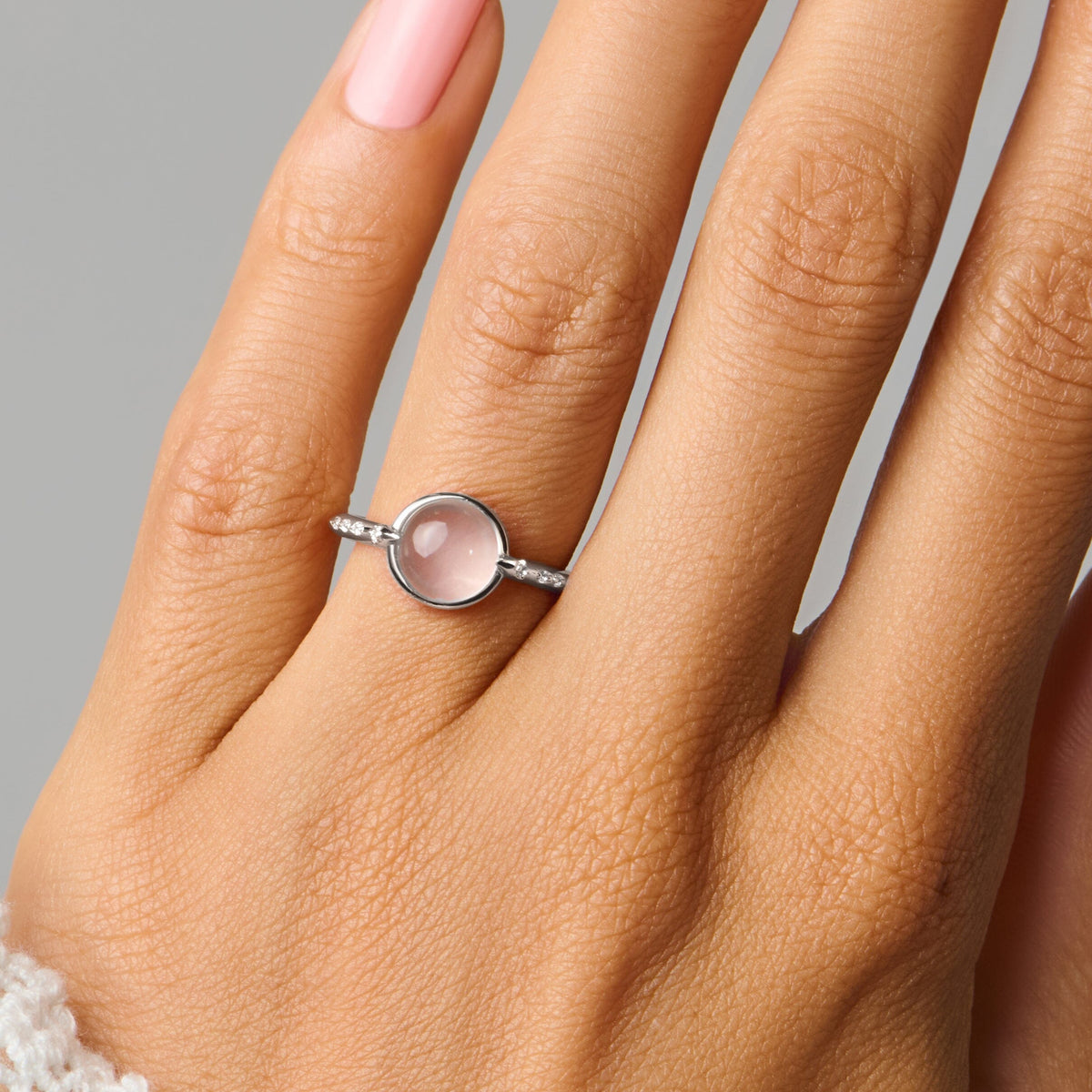 Rose Quartz Energy Ring - Self-Love Engraved