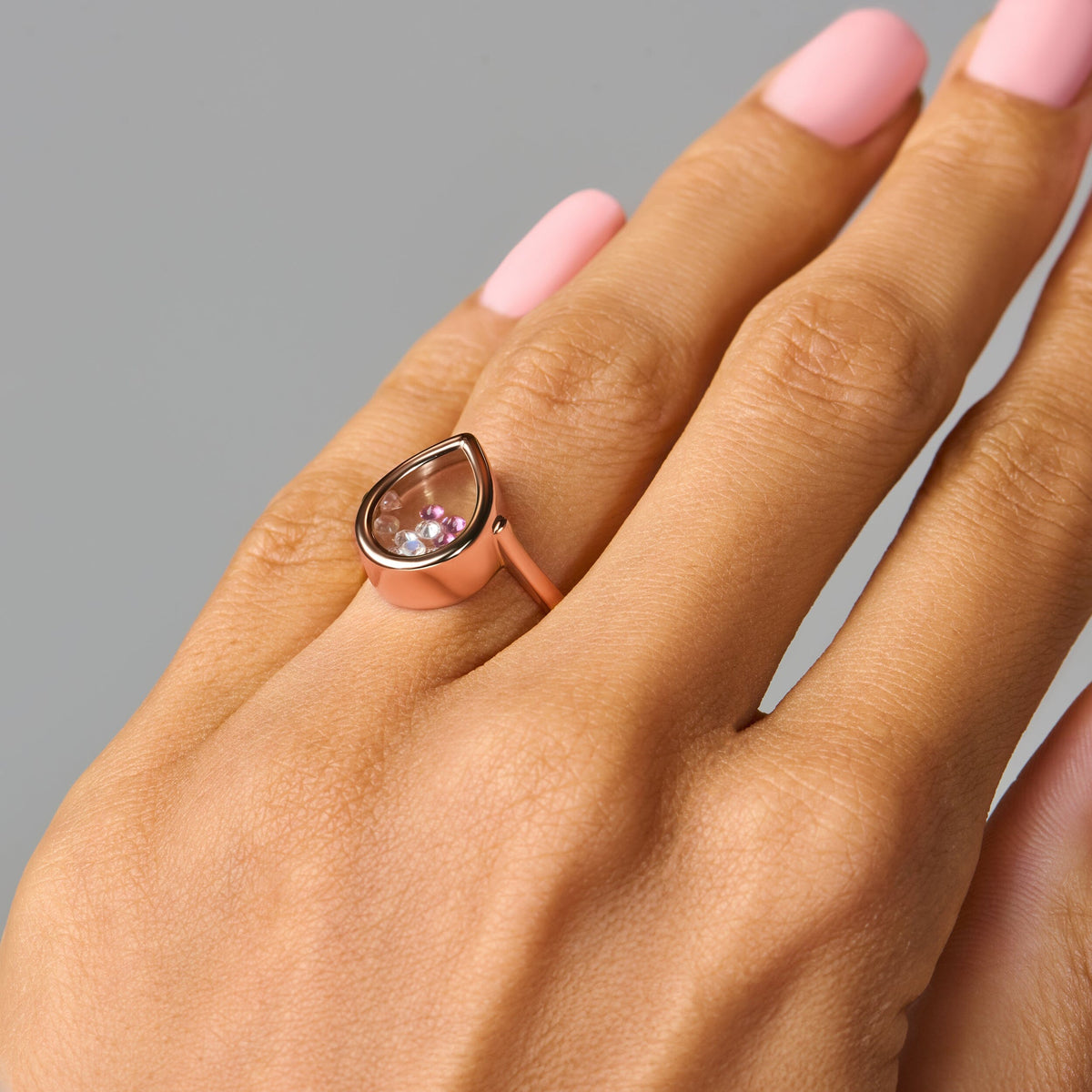 Rose Quartz Rhodolite Ring - Gem Glide