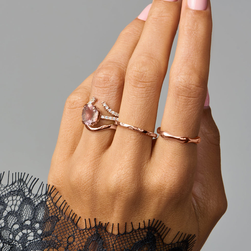 Rose Quartz Harlow & Waves Rings