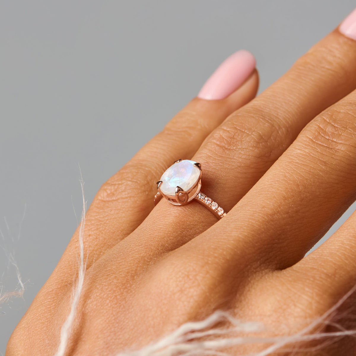 Fine Moonstone Lab Diamond Ring - Harlow