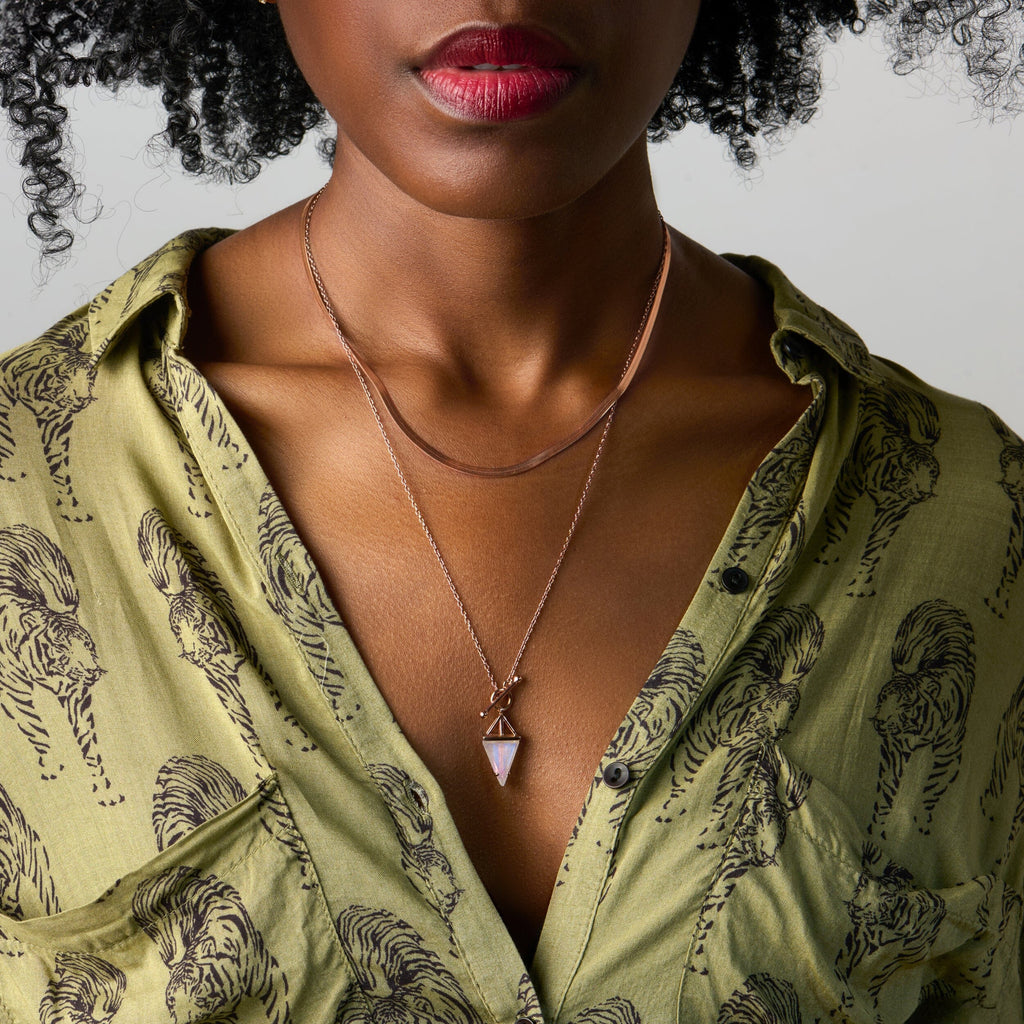 Moonstone Heroine & Herringbone Necklaces