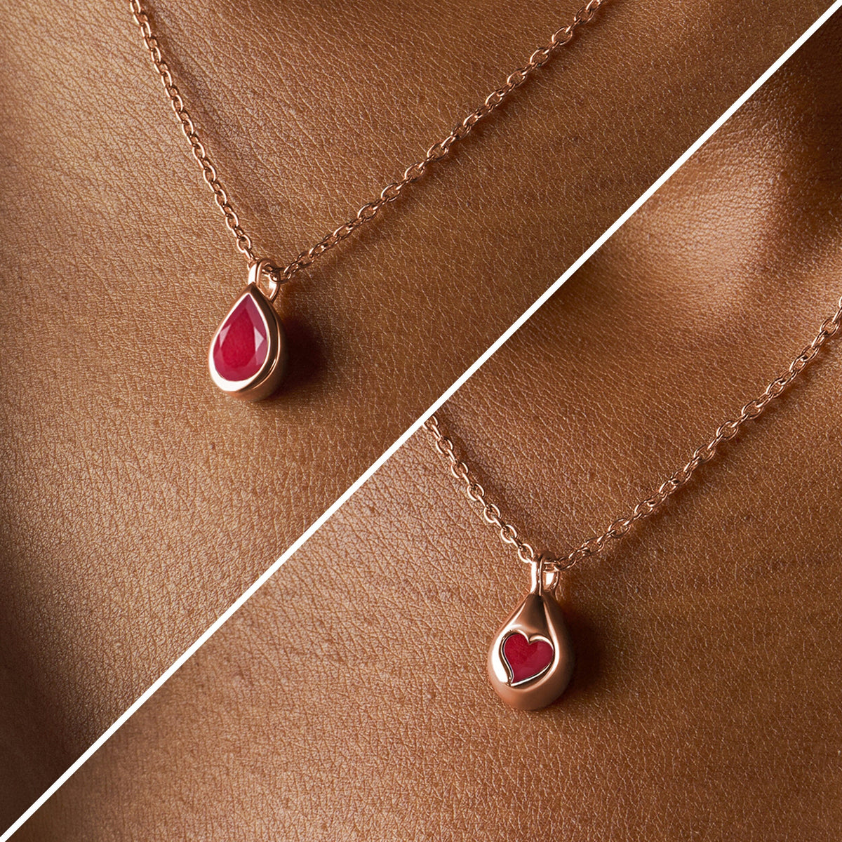 Pink Quartz Necklace - Hidden Heart