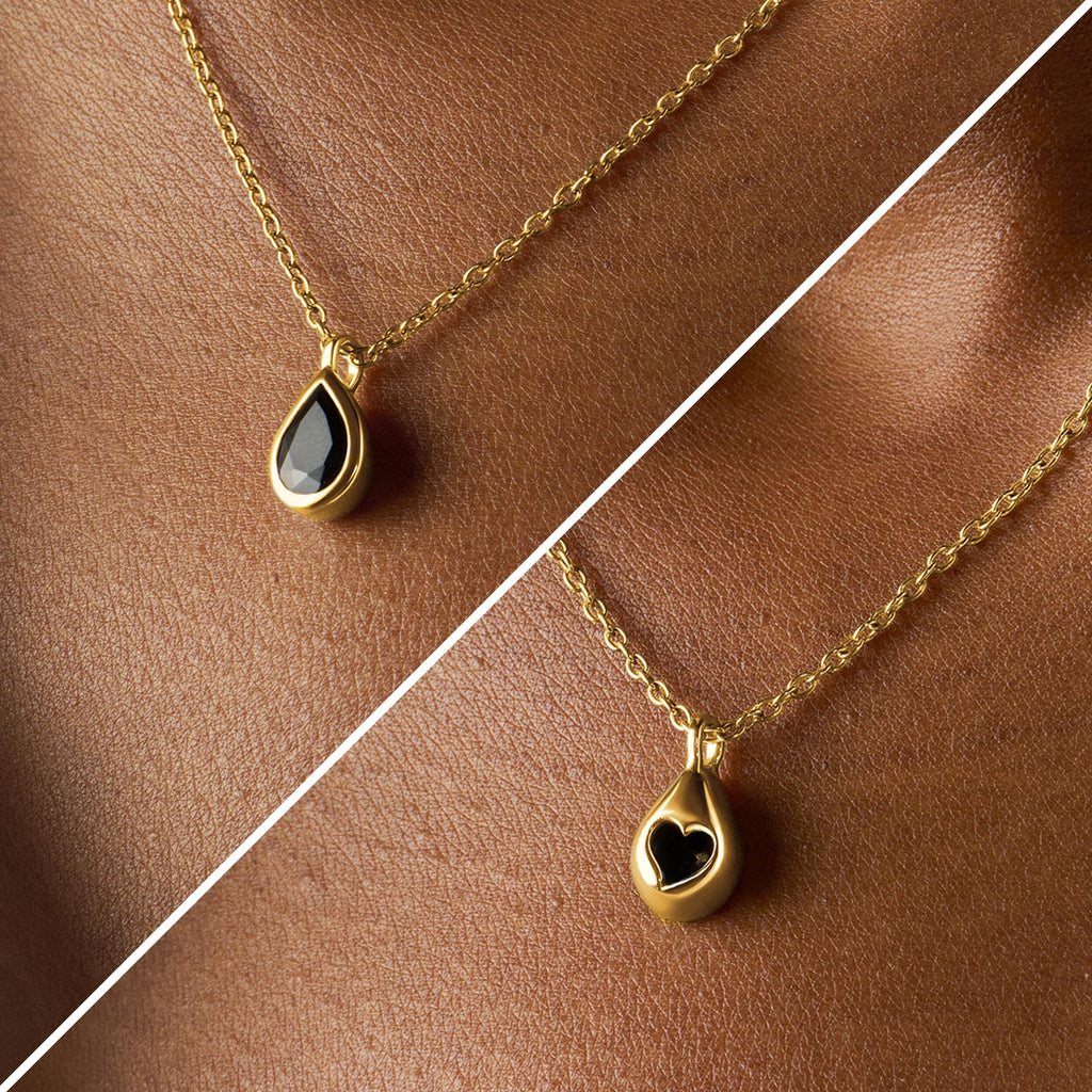 Black Obsidian Necklace - Hidden Heart