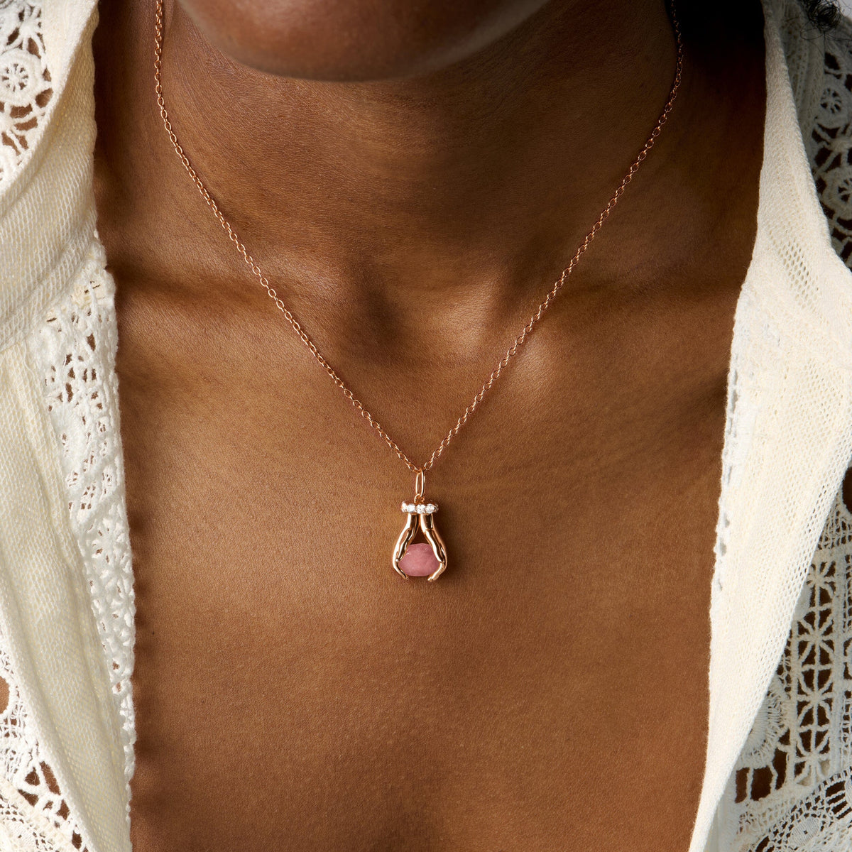 Rose Quartz Necklace - Hold The Energy - Love