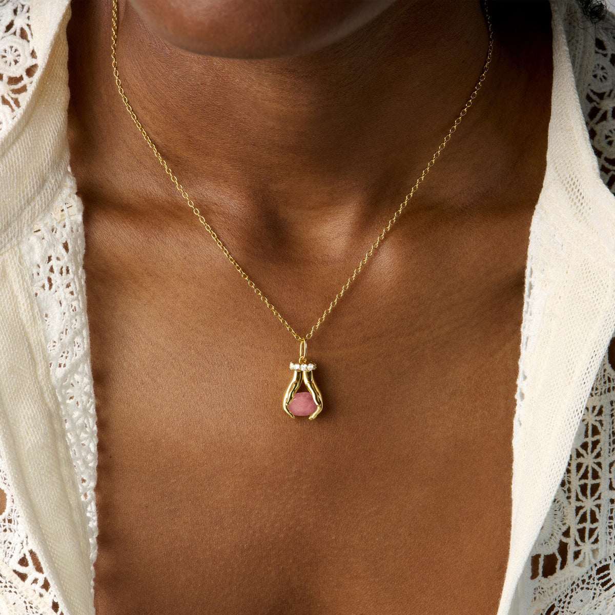 Rose Quartz Necklace - Hold The Energy - Love